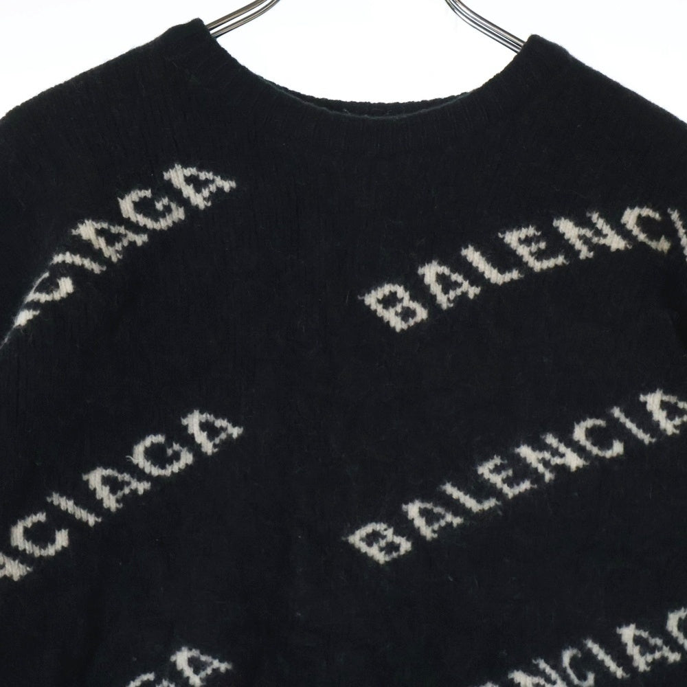 BALENCIAGA(バレンシアガ) 18AW ALL OVER LOGO SWEATER オールオーバーロゴセーター ニット ブラック 555273