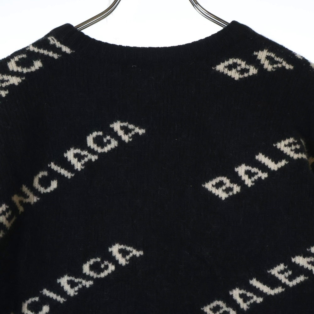 BALENCIAGA(バレンシアガ) 18AW ALL OVER LOGO SWEATER オールオーバーロゴセーター ニット ブラック 555273