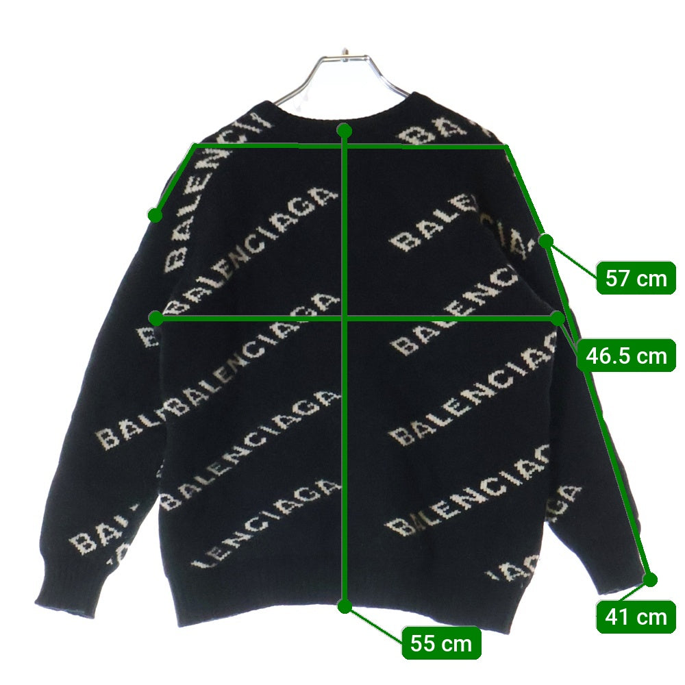 BALENCIAGA(バレンシアガ) 18AW ALL OVER LOGO SWEATER オールオーバーロゴセーター ニット ブラック 555273
