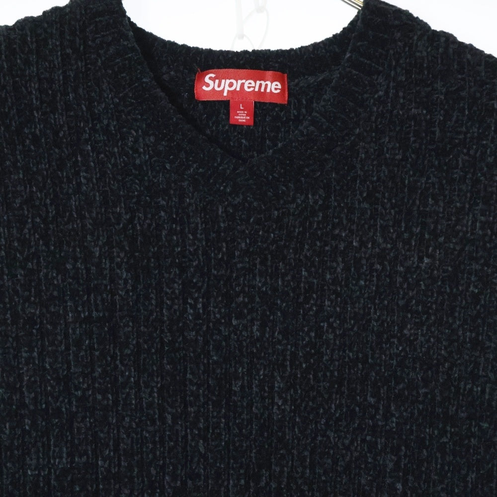 SUPREME(シュプリーム) 24AW Chenille Sweater Vest シェニール ニットセーター ベスト ブラック