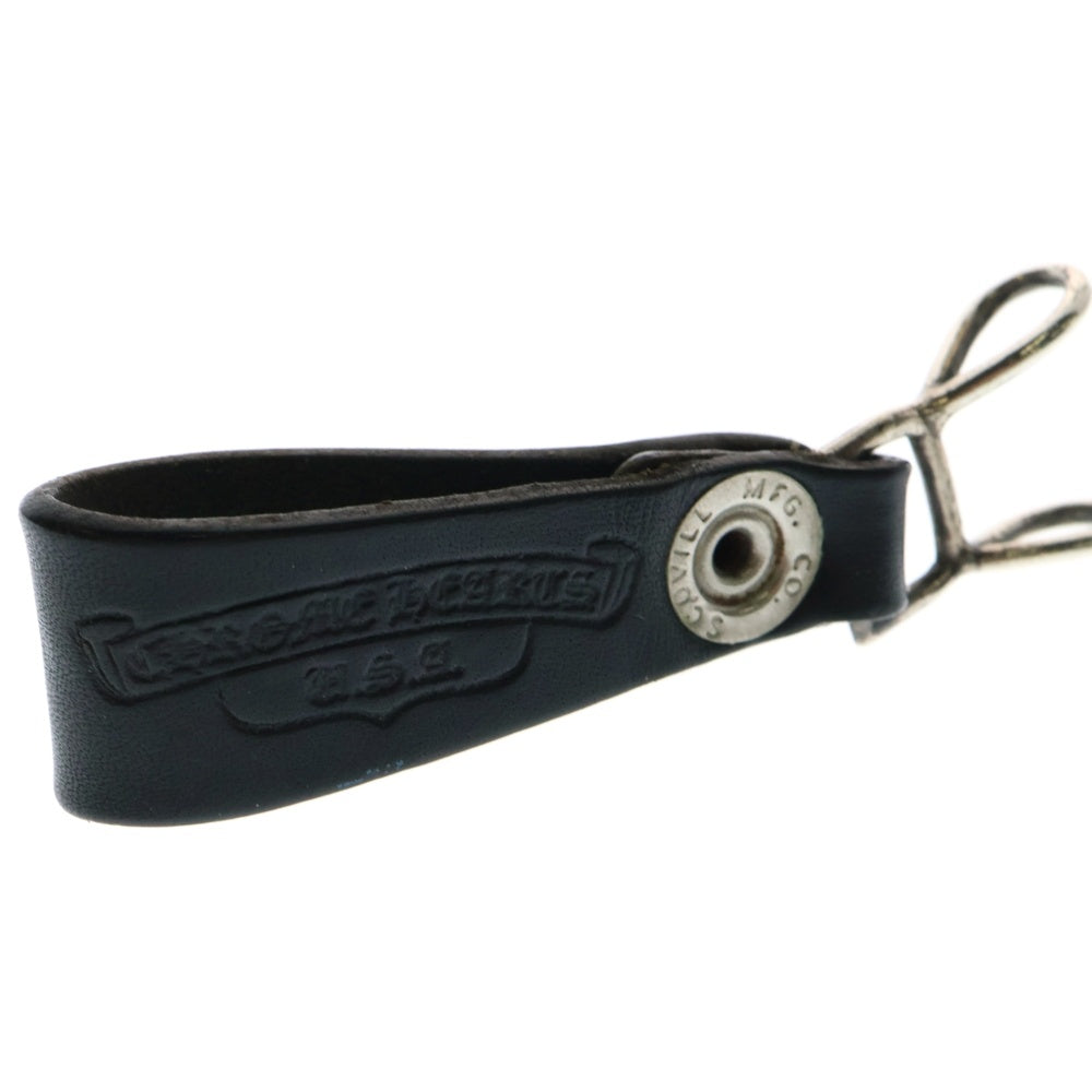 CHROME HEARTS(クロムハーツ) BELT LOOP クロスボールボタンレザーベルトループ シルバー/ブラック BCA397