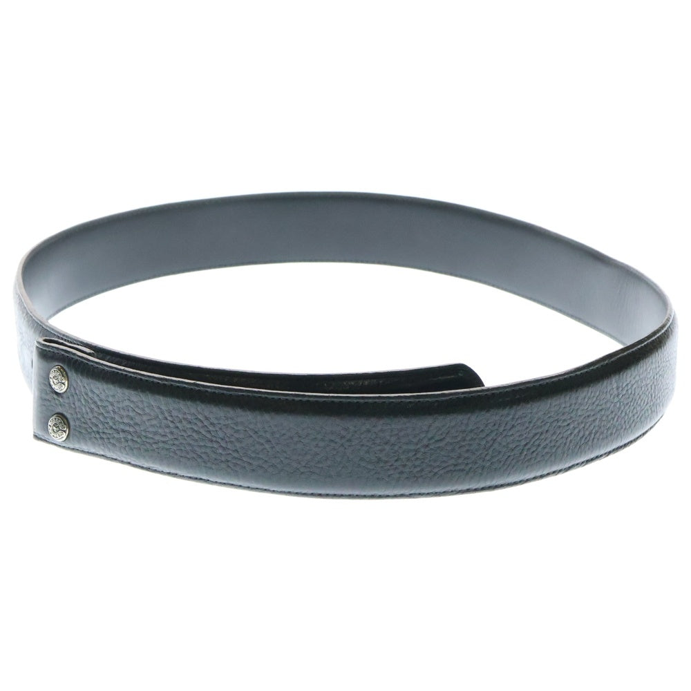 CHROME HEARTS(クロムハーツ) 1.5 STRAP 1.5inchスクロールレーベルリベッツ レザーベルト ブラック