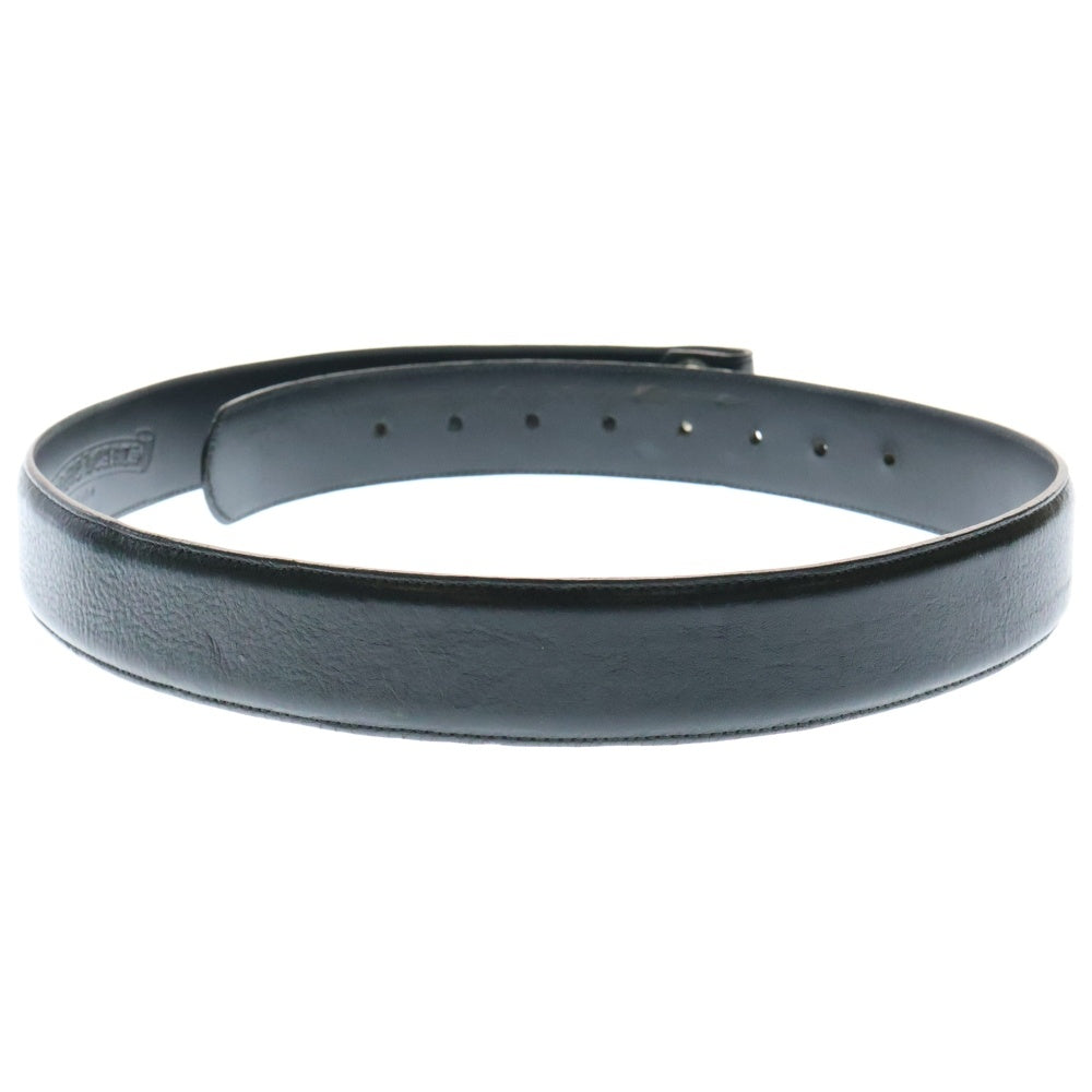 CHROME HEARTS(クロムハーツ) 1.5 STRAP 1.5inchスクロールレーベルリベッツ レザーベルト ブラック