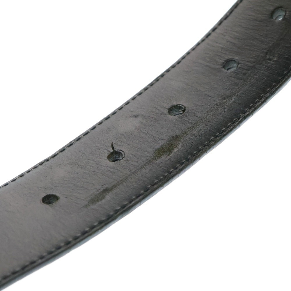 CHROME HEARTS(クロムハーツ) 1.5 STRAP 1.5inchスクロールレーベルリベッツ レザーベルト ブラック