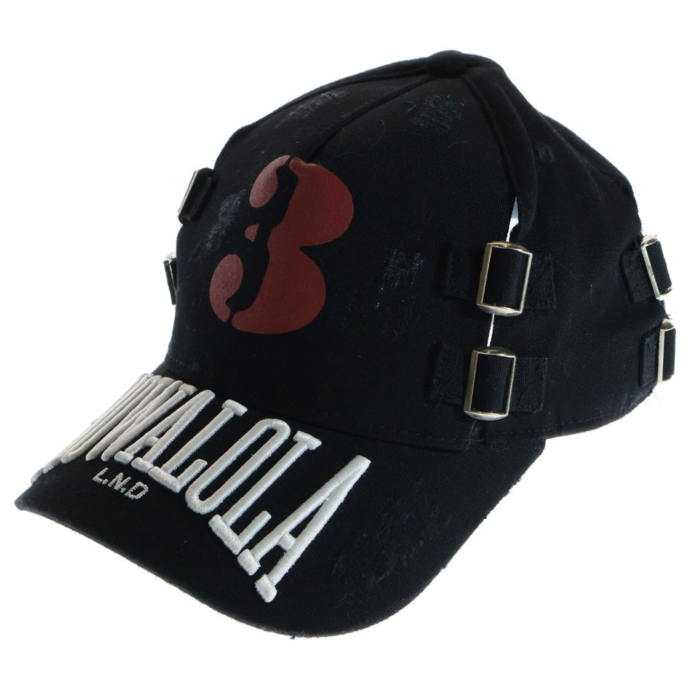 Mowalola(モワローラ) MOWALOLA CAP モワローラキャップ ロゴエンブロイダリーキャップ 帽子 ブラック