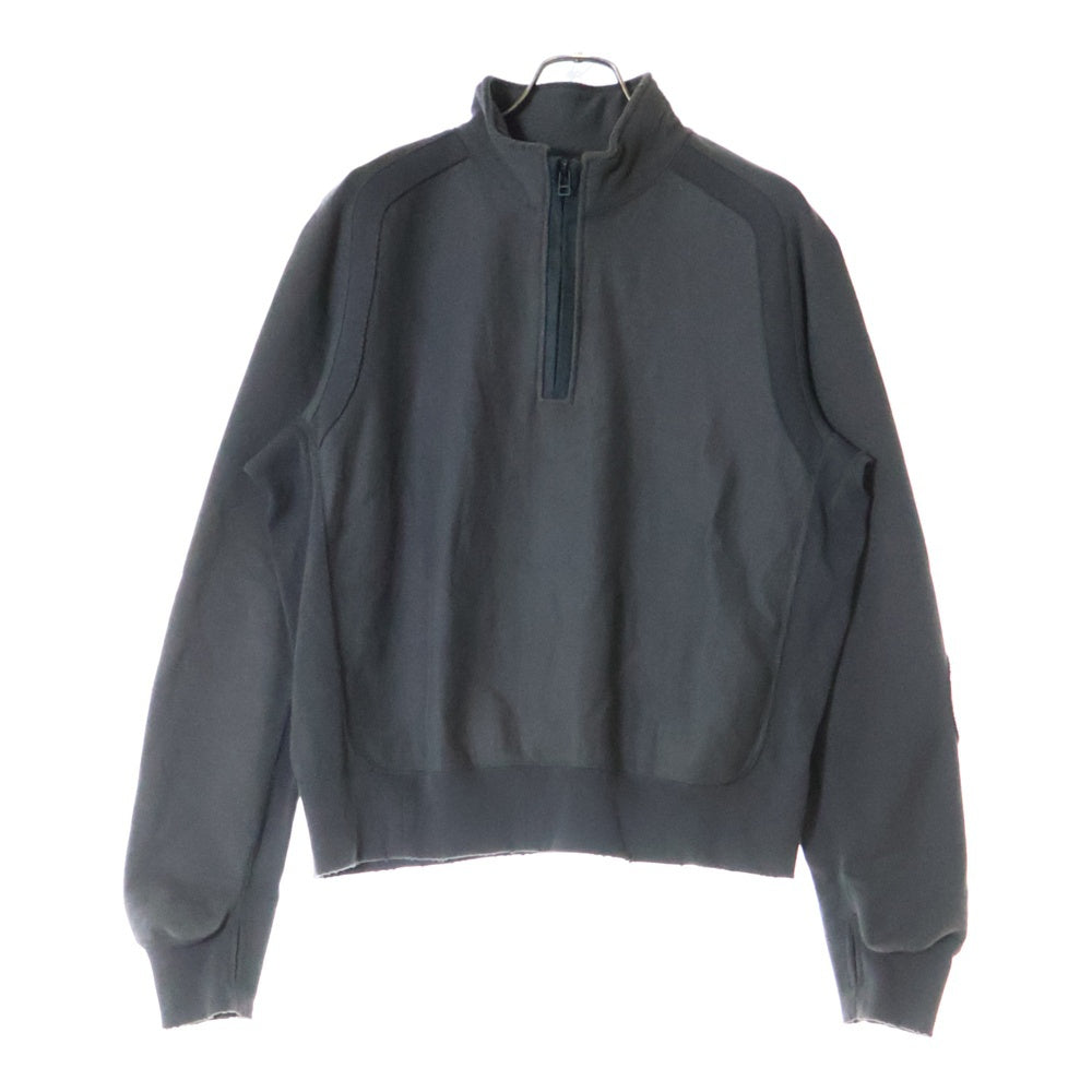 JIAN YE(ジェン イェ) 23AW SOLID ZIP TOP ソリッドジップトップ ハーフジップモックネックスウェットトレーナー チャコール
