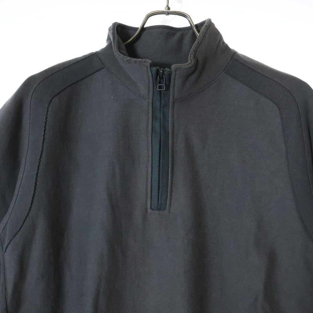 JIAN YE(ジェン イェ) 23AW SOLID ZIP TOP ソリッドジップトップ ハーフジップモックネックスウェットトレーナー チャコール