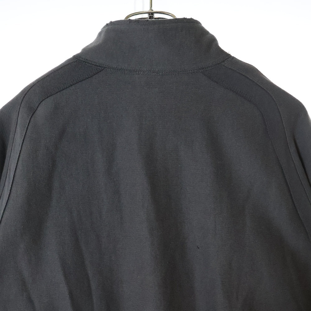 JIAN YE(ジェン イェ) 23AW SOLID ZIP TOP ソリッドジップトップ ハーフジップモックネックスウェットトレーナー チャコール