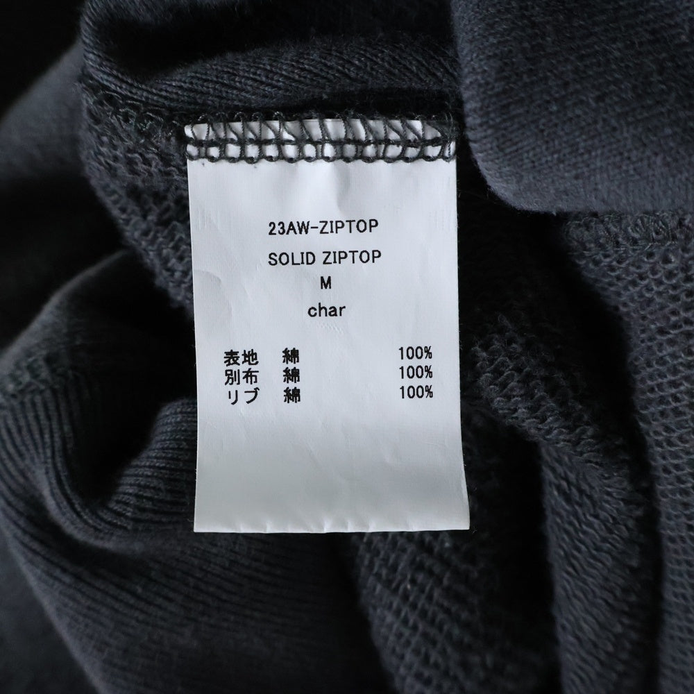 JIAN YE(ジェン イェ) 23AW SOLID ZIP TOP ソリッドジップトップ ハーフジップモックネックスウェットトレーナー チャコール
