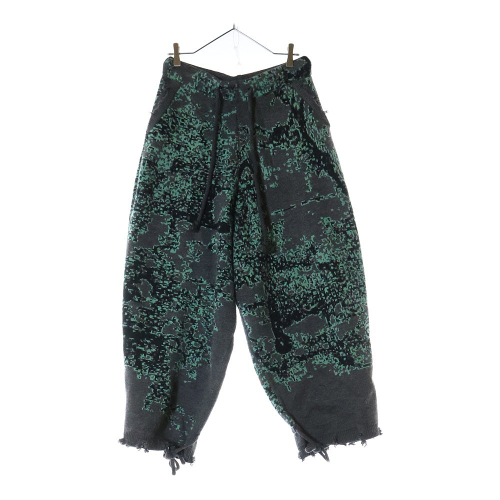 GB-MOUTH(ジービーマウス) Algae 藻 Knit Pants ニットパンツ 総柄ニットパンツ グリーン