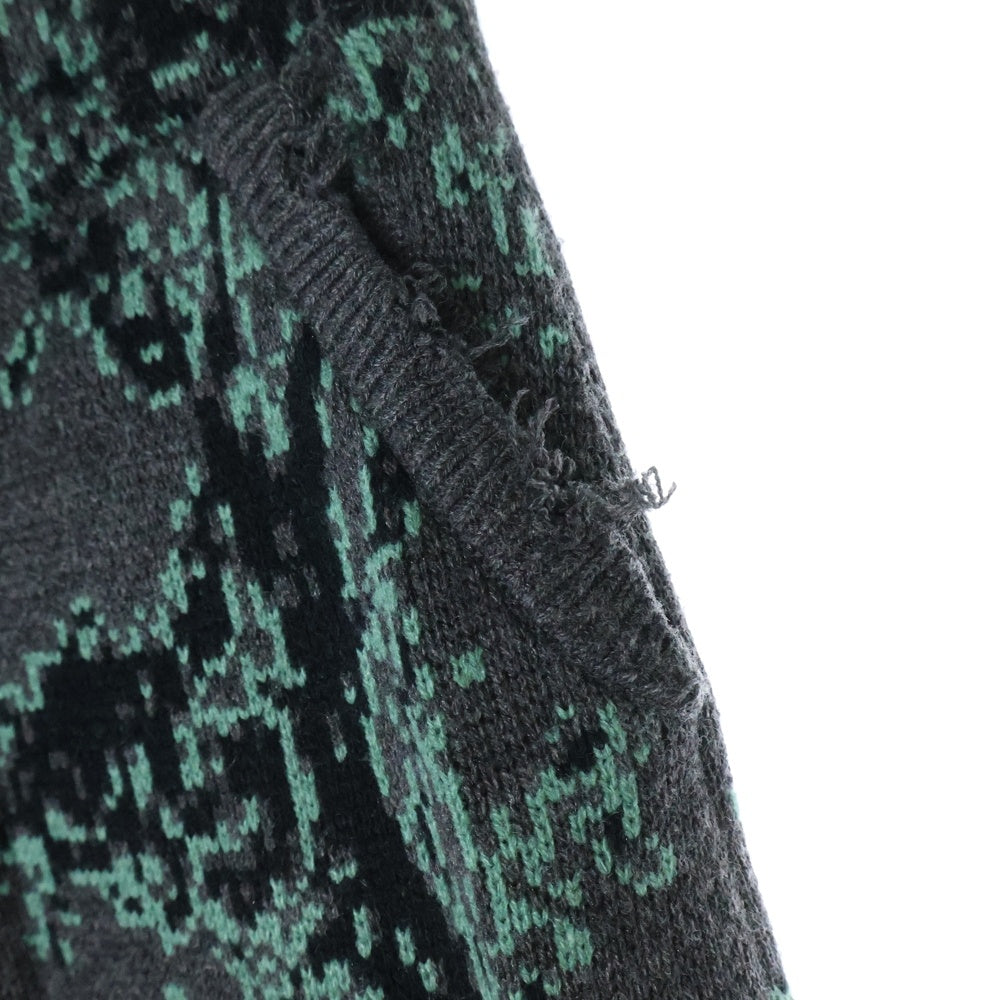 GB-MOUTH(ジービーマウス) Algae 藻 Knit Pants ニットパンツ 総柄ニットパンツ グリーン