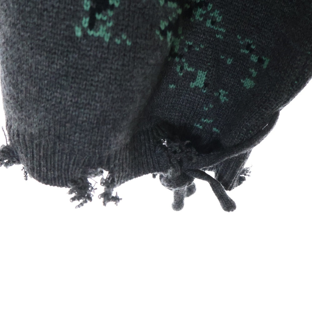 GB-MOUTH(ジービーマウス) Algae 藻 Knit Pants ニットパンツ 総柄ニットパンツ グリーン