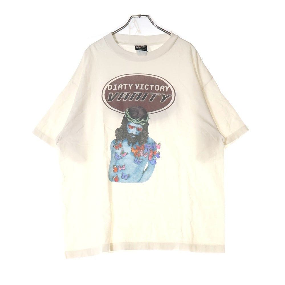 SAINT MICHAEL(セントマイケル) 24AW VANITY S/S T-SHIRT ヴァニティショートスリーブTシャツ ロゴプリント半袖Tシャツ SM-YS-1-0000-006 ホワイト