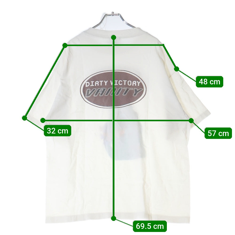 SAINT MICHAEL(セントマイケル) 24AW VANITY S/S T-SHIRT ヴァニティショートスリーブTシャツ ロゴプリント半袖Tシャツ SM-YS-1-0000-006 ホワイト