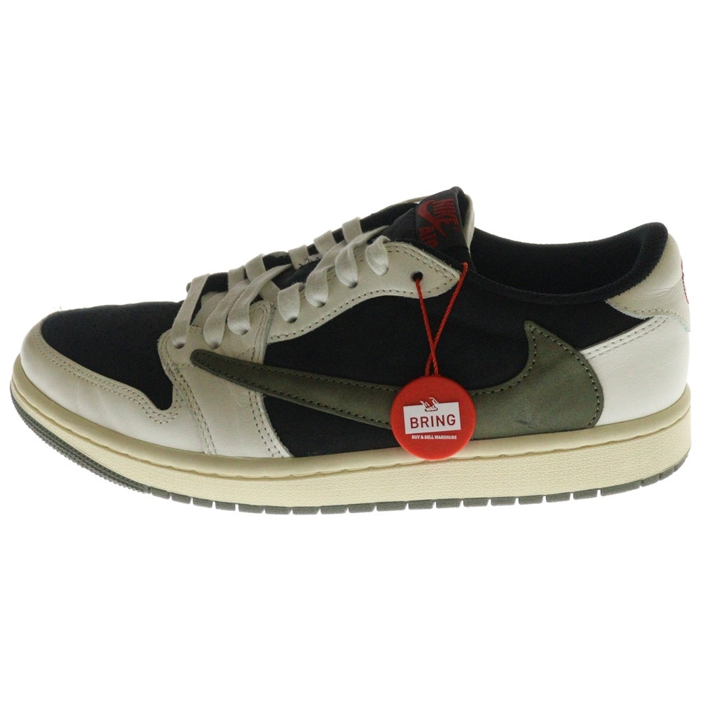 NIKE(ナイキ) ×Travis Scott WMNS AIR JORDAN 1 LOW OG Medium Olive DZ4137-106 ウィメンズ エアジョーダン1 ミディアムオリーブ ローカットスニーカー US9.5/26.5m