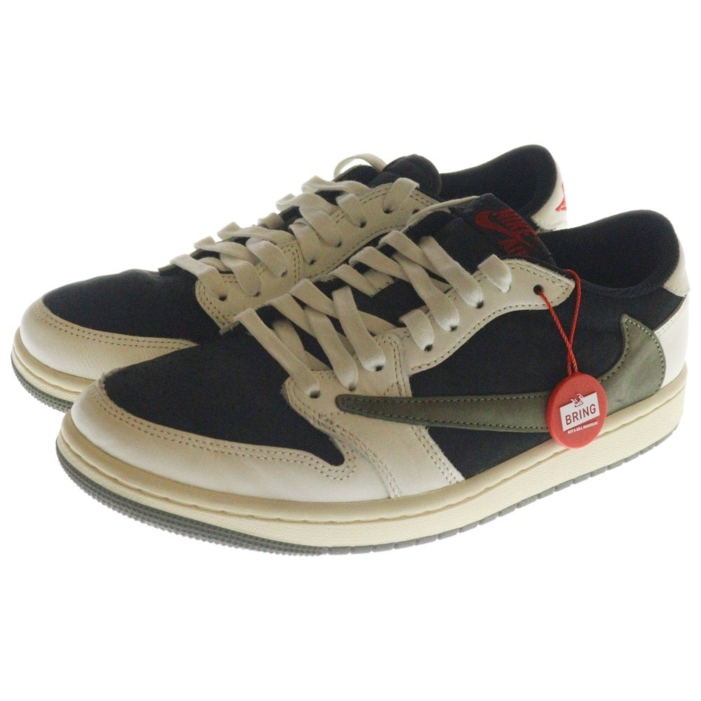 NIKE(ナイキ) ×Travis Scott WMNS AIR JORDAN 1 LOW OG Medium Olive DZ4137-106 ウィメンズ エアジョーダン1 ミディアムオリーブ ローカットスニーカー US9.5/26.5m
