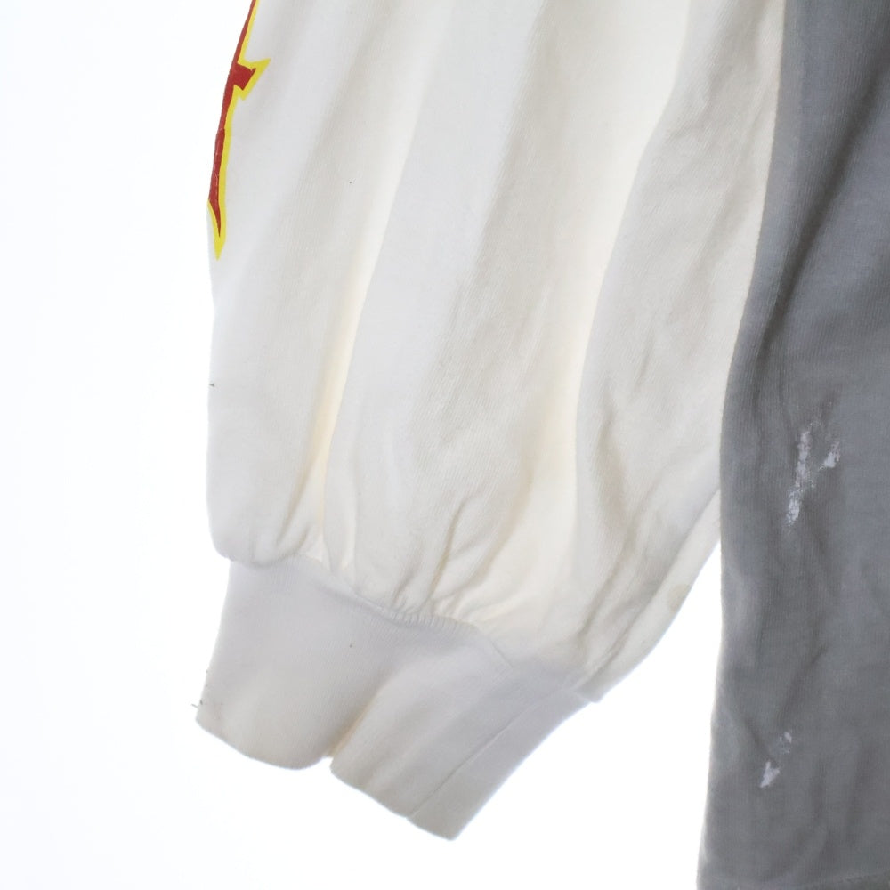 BALENCIAGA(バレンシアガ) メタルロゴプリント ドッキング 長袖Tシャツ ロンT カットソー グレー 689089 TMV88