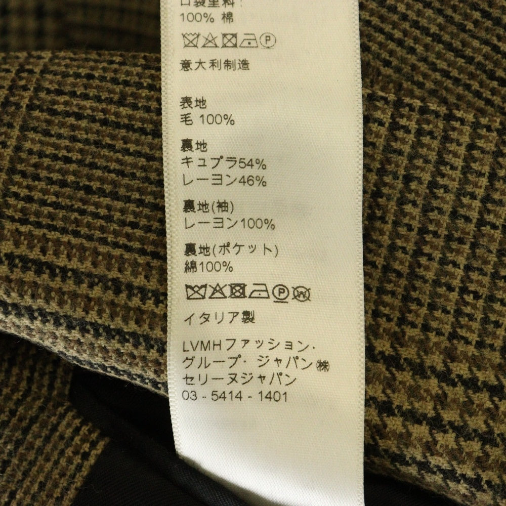 CELINE(セリーヌ) Tailored jacket チェックレクタングルテーラードジャケット ブラウン 2V096983N
