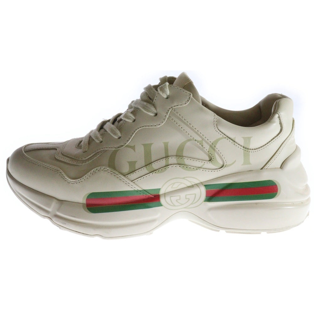 GUCCI(グッチ) Rhyton ライトン インターロッキングG ロゴプリント ローカットスニーカー ベージュ 500877