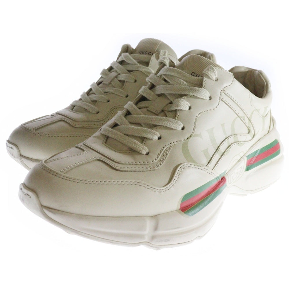 GUCCI(グッチ) Rhyton ライトン インターロッキングG ロゴプリント ローカットスニーカー ベージュ 500877