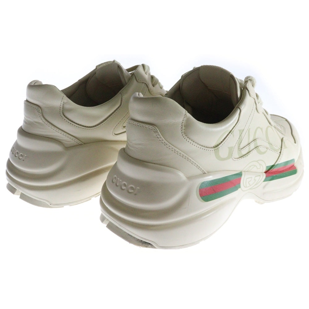 GUCCI(グッチ) Rhyton ライトン インターロッキングG ロゴプリント ローカットスニーカー ベージュ 500877