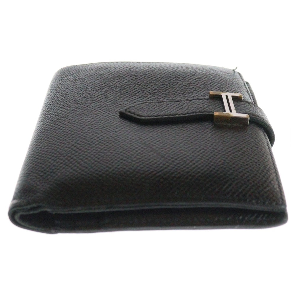 HERMES(エルメス) ベアンコンパクト レザーウォレット 財布 Z刻印 ブラック