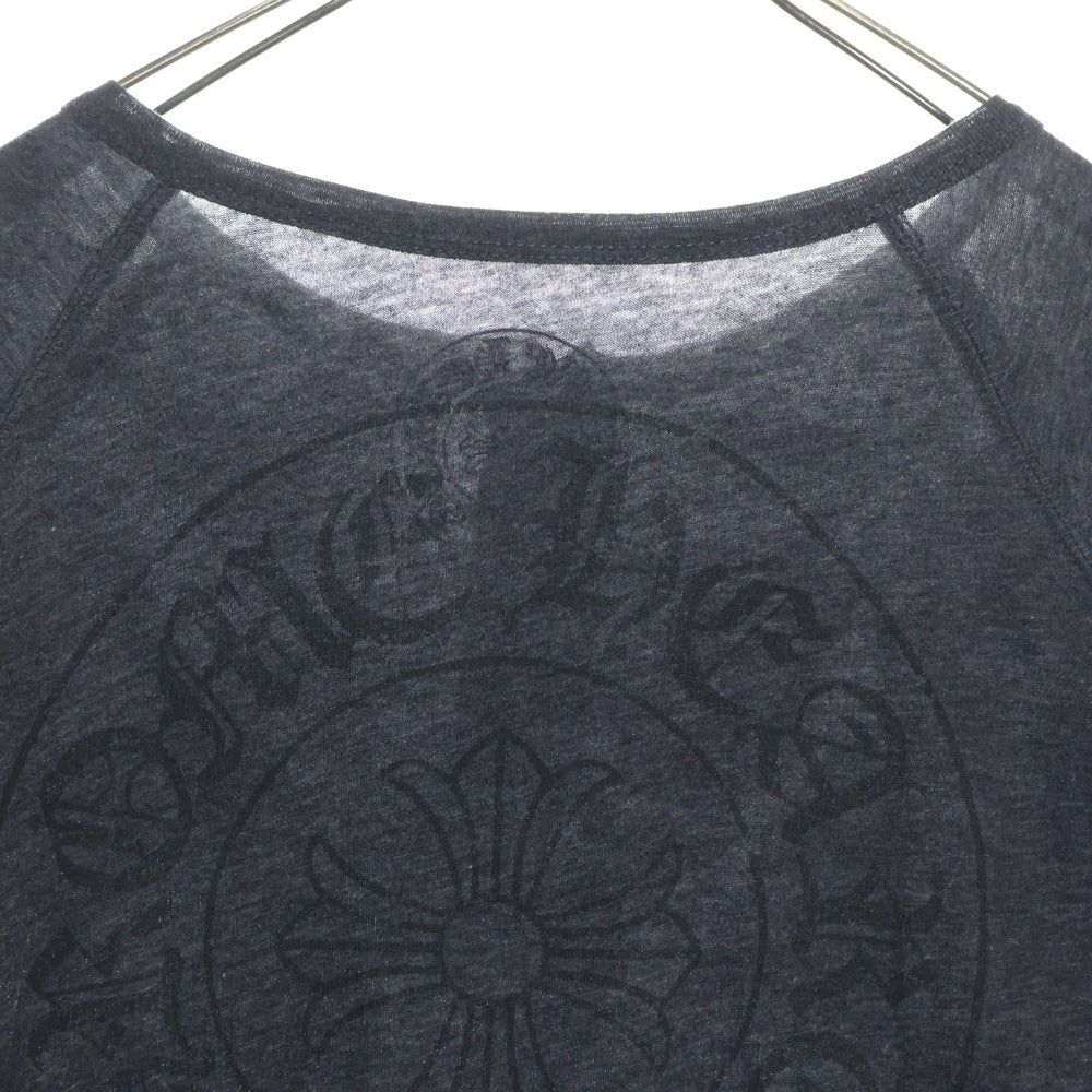 CHROME HEARTS(クロムハーツ) CH HENRY T-SHIRT バックホースシュープリント ヘンリーネック七分丈Tシャツ グレー