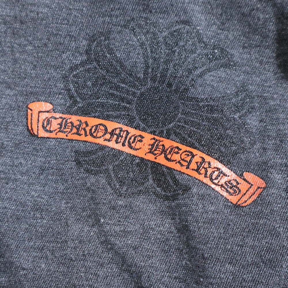 CHROME HEARTS(クロムハーツ) CH HENRY T-SHIRT バックホースシュープリント ヘンリーネック七分丈Tシャツ グレー