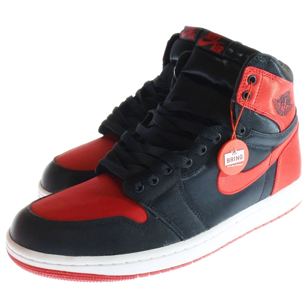 NIKE(ナイキ) WMNS AIR JORDAN1 RETRO HIGH OG エアジョーダン1 サテンブレッド ハイカットスニーカー レッド US10.5/27.5cm FD4810-061