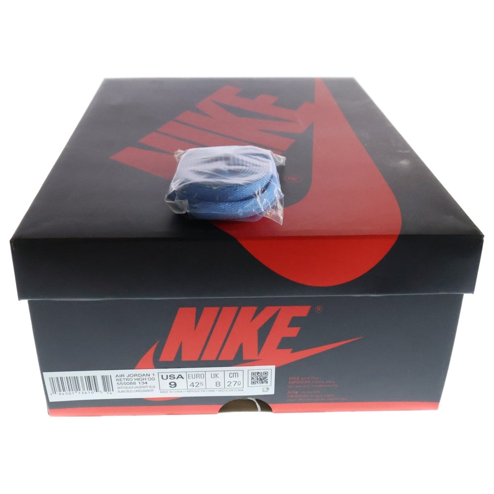 NIKE(ナイキ) AIR JORDAN1 RETRO HIGH OG エアジョーダン1 ユニバーシティブルー ハイカットスニーカー ホワイト/ブルー US9/27cm 555088-134