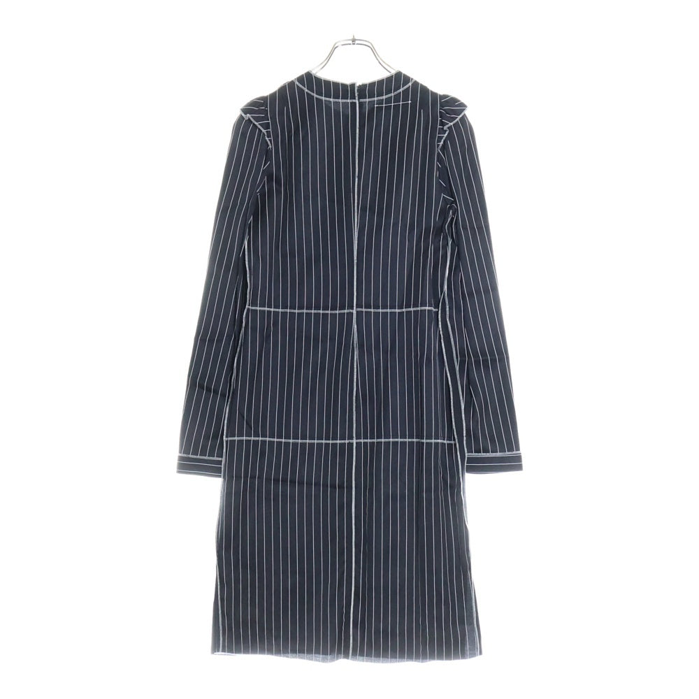 MM6 Maison Margiela(エムエムシックスメゾンマルジェラ) 22AW ピンストライプペンシルロングワンピース ブラック レディース S62CT0230 S60386