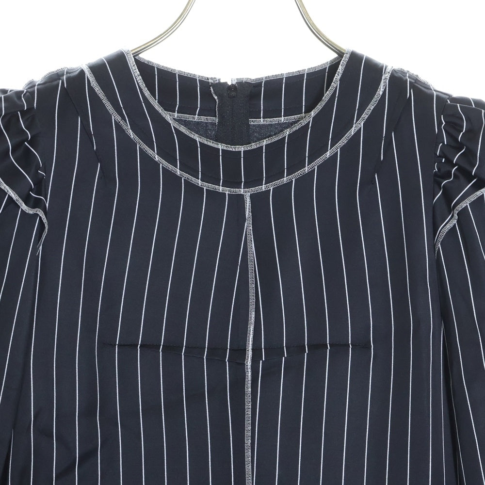 MM6 Maison Margiela(エムエムシックスメゾンマルジェラ) 22AW ピンストライプペンシルロングワンピース ブラック レディース S62CT0230 S60386