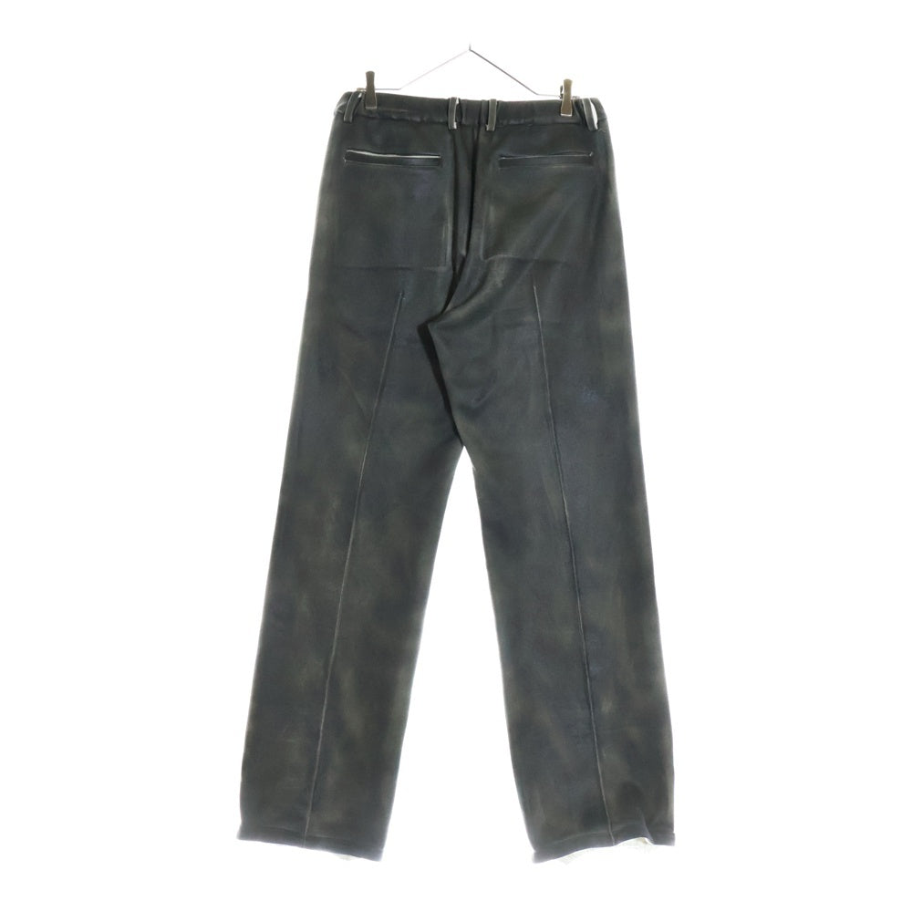 TAAKK(ターク) 22SS LEATHER COATING JERSEY TRACK PANTS レザーコーティング トラックパンツ ブラック TA22SS-PT055