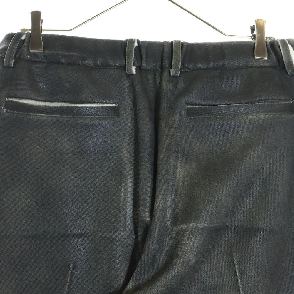 TAAKK(ターク) 22SS LEATHER COATING JERSEY TRACK PANTS レザーコーティング トラックパンツ ブラック TA22SS-PT055