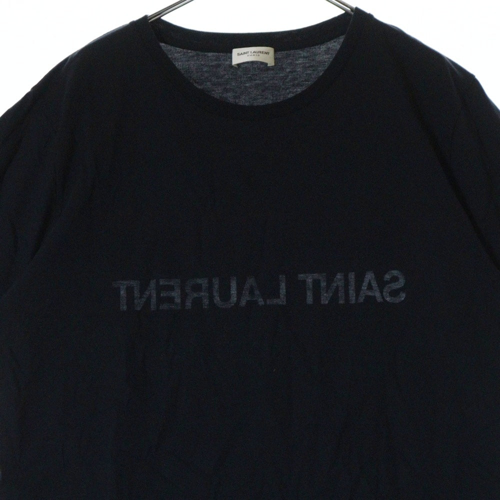 SAINT LAURENT PARIS(サンローランパリ) Reverse Logo Tee リバースロゴ 半袖Tシャツ カットソー ネイビー 663278