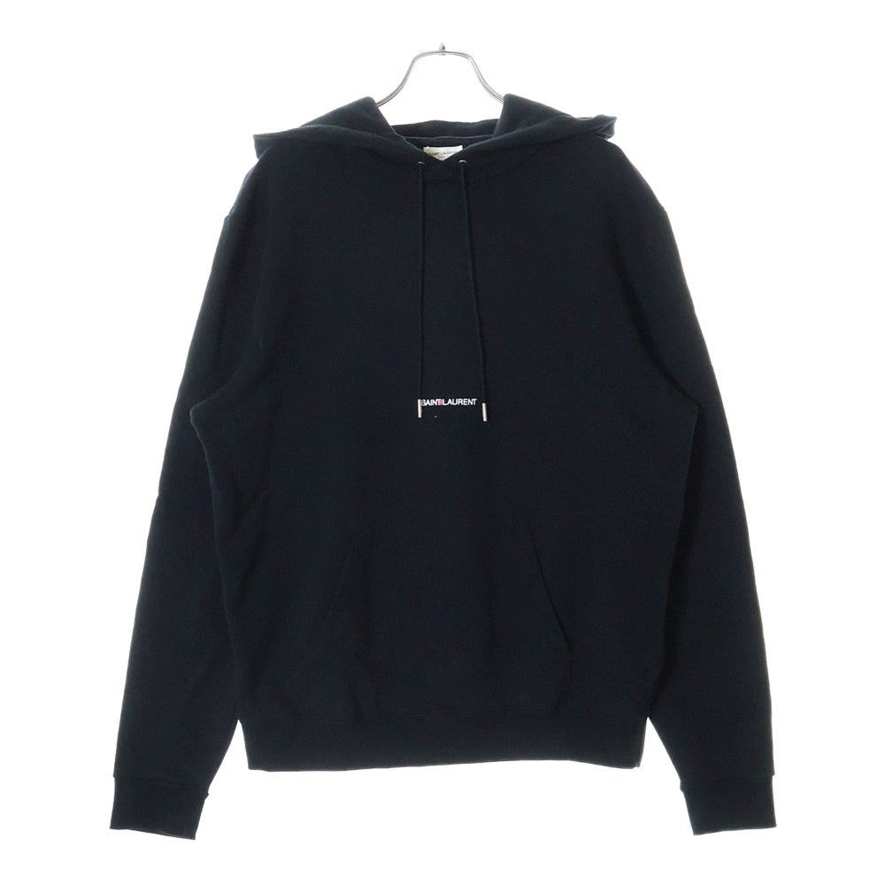 SAINT LAURENT PARIS(サンローランパリ) シグニチャー クロップ プルオーバーパーカー スウェット ブラック 464581