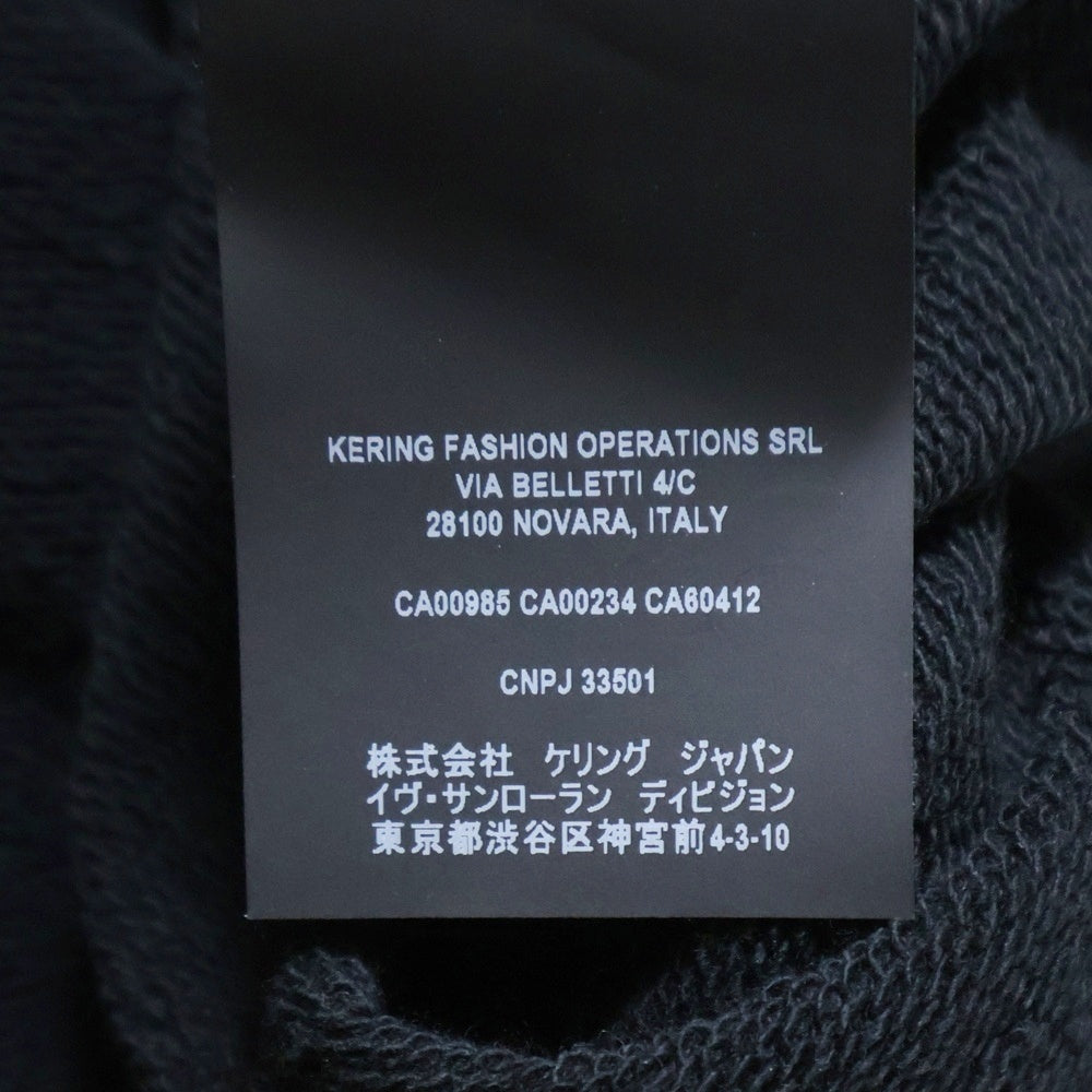 SAINT LAURENT PARIS(サンローランパリ) シグニチャー クロップ プルオーバーパーカー スウェット ブラック 464581