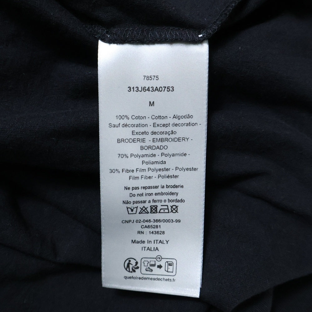 DIOR(ディオール) 23SS ×ERL イーアールエル ロゴ刺繍ロングスリーブTシャツ 長袖カットソー ブラック 313J643A0753