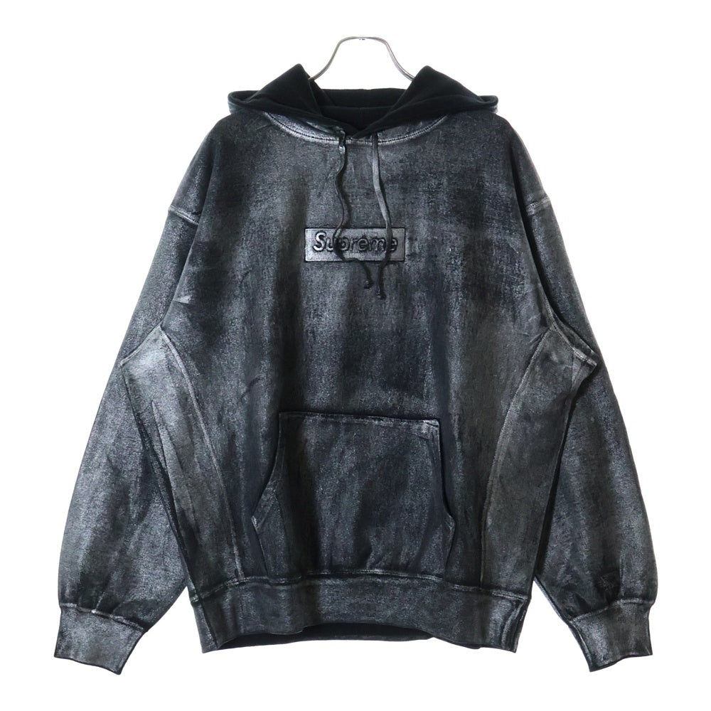 SUPREME(シュプリーム) 24SS ×MM6 Maison Margiela Foil Box Logo Hooded Sweatshirt メゾンマルジェラ ボックスロゴ プルオーバースウェットパーカー フーディー グレー