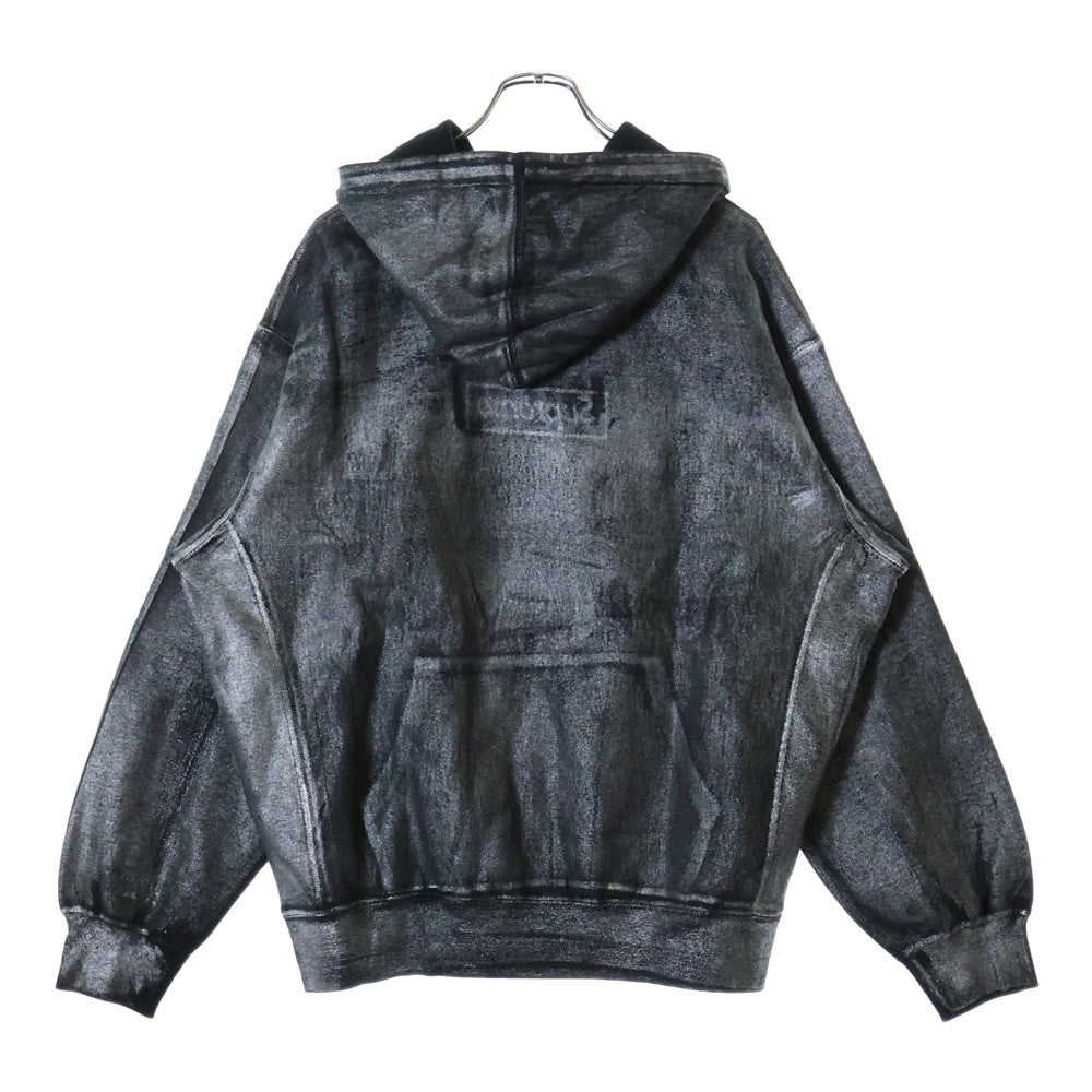 SUPREME(シュプリーム) 24SS ×MM6 Maison Margiela Foil Box Logo Hooded Sweatshirt メゾンマルジェラ ボックスロゴ プルオーバースウェットパーカー フーディー グレー