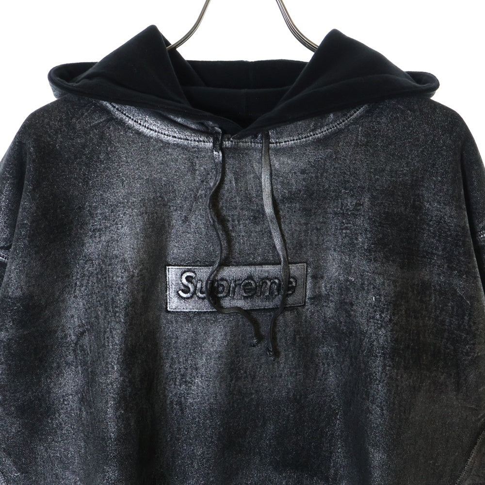 SUPREME(シュプリーム) 24SS ×MM6 Maison Margiela Foil Box Logo Hooded Sweatshirt メゾンマルジェラ ボックスロゴ プルオーバースウェットパーカー フーディー グレー