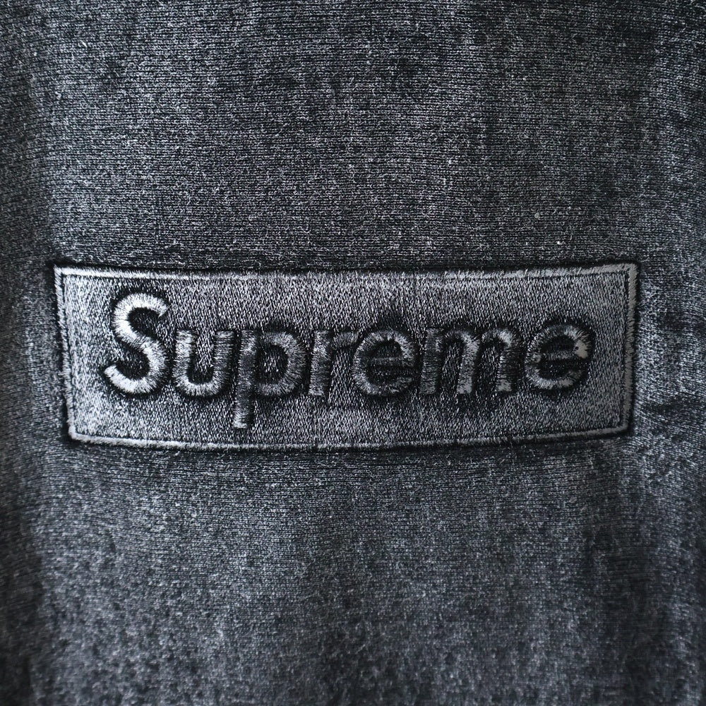 SUPREME(シュプリーム) 24SS ×MM6 Maison Margiela Foil Box Logo Hooded Sweatshirt メゾンマルジェラ ボックスロゴ プルオーバースウェットパーカー フーディー グレー