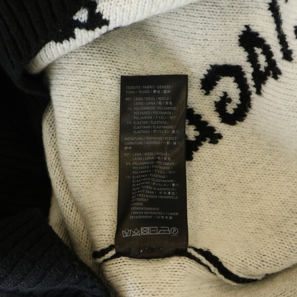 BALENCIAGA(バレンシアガ) ロゴ総柄デザイン クルーネックニット セーター ブラック 648433