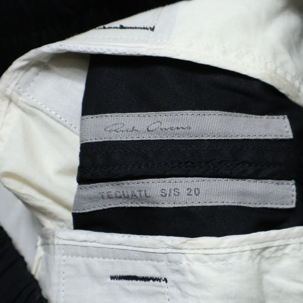 Rick Owens(リックオウエンス) 20SS Drawstring Cropped Pants ドローストリング クロップドパンツ ブラック RU20S7376-TE
