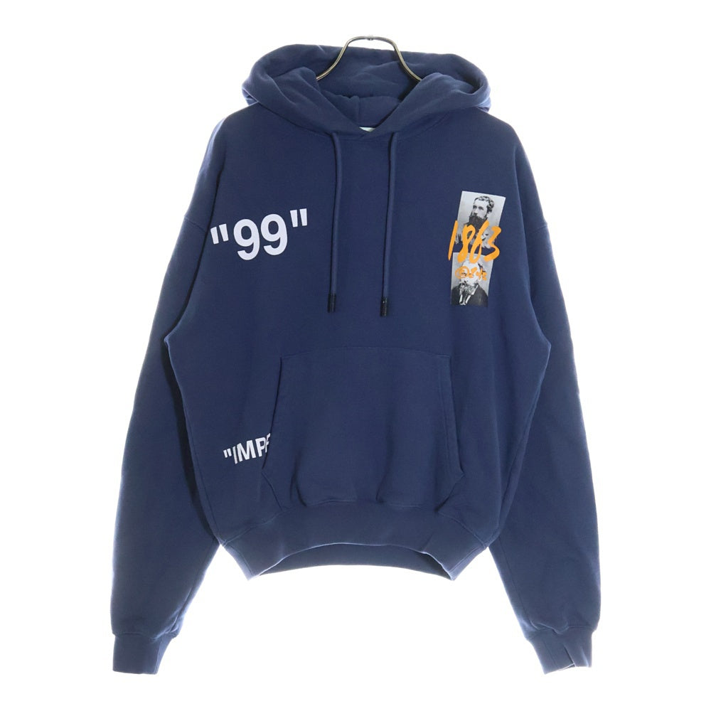 OFF-WHITE(オフホワイト) 19SS Summer Over Hoodie プルオーバースウェットパーカー フーディー ネイビー OMBB037R19B97009