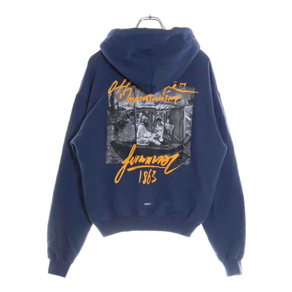 OFF-WHITE(オフホワイト) 19SS Summer Over Hoodie プルオーバースウェットパーカー フーディー ネイビー OMBB037R19B97009