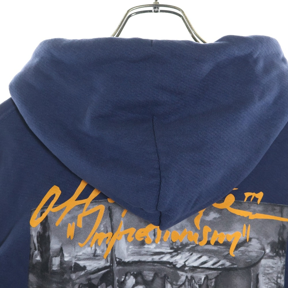 OFF-WHITE(オフホワイト) 19SS Summer Over Hoodie プルオーバースウェットパーカー フーディー ネイビー OMBB037R19B97009