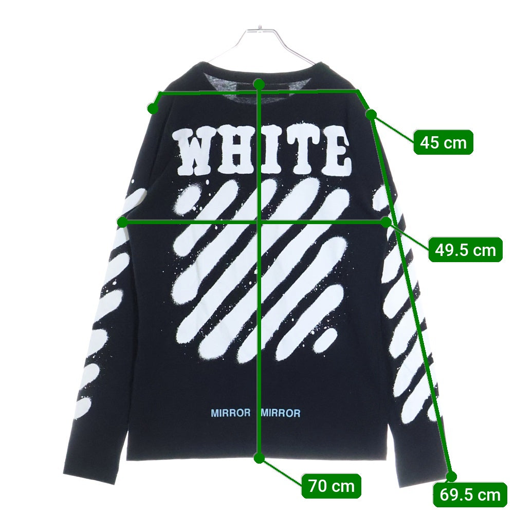 OFF-WHITE(オフホワイト) 17SS Mirror Mirror L/S T-Shirt 長袖Tシャツ ロンT ブラック