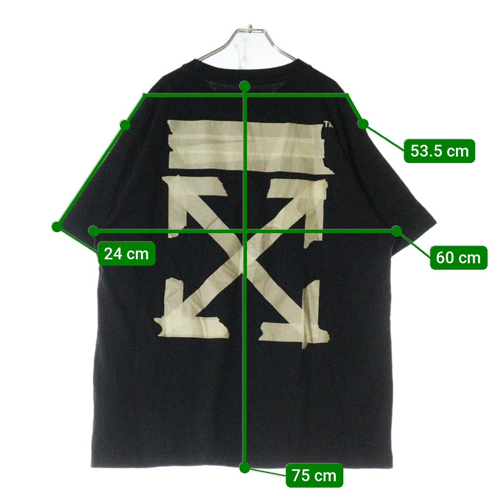 OFF-WHITE(オフホワイト) 20SS Tape Arrow Over T-Shirt オーバーサイズ半袖Tシャツ ブラック OMAA038R20185002
