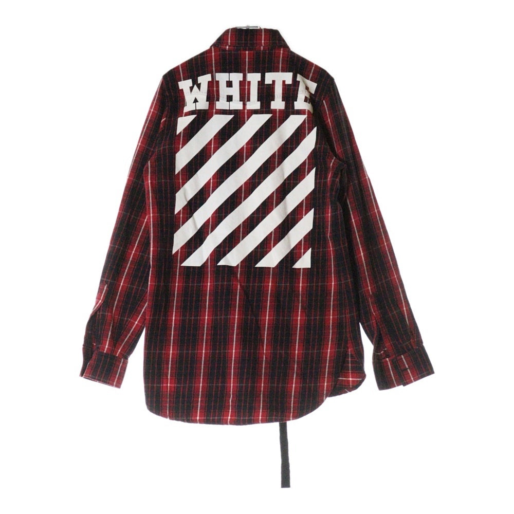 OFF-WHITE(オフホワイト) 16SS Check Shirt 長袖チェックシャツ ネルシャツ レッド OMBB037R19B97009